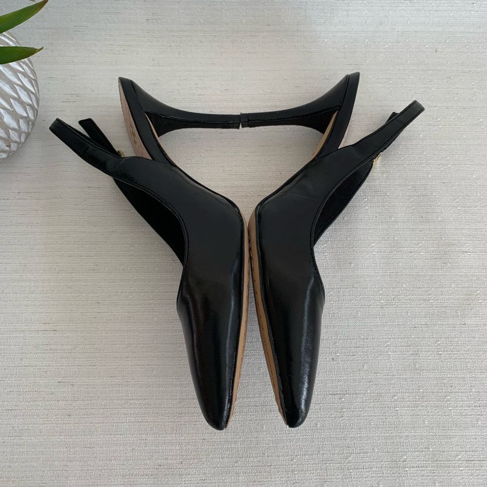 Vince Camuto Stefania Black Leather Pumps Woman’s 5.5M - Picture 7 of 10